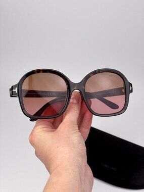 Tom Ford Elegant Black Square Glasses TF5766 No Case Tom Ford Reading Glasses TF 5766-B 005 54-19 Black & Pink  main image 3